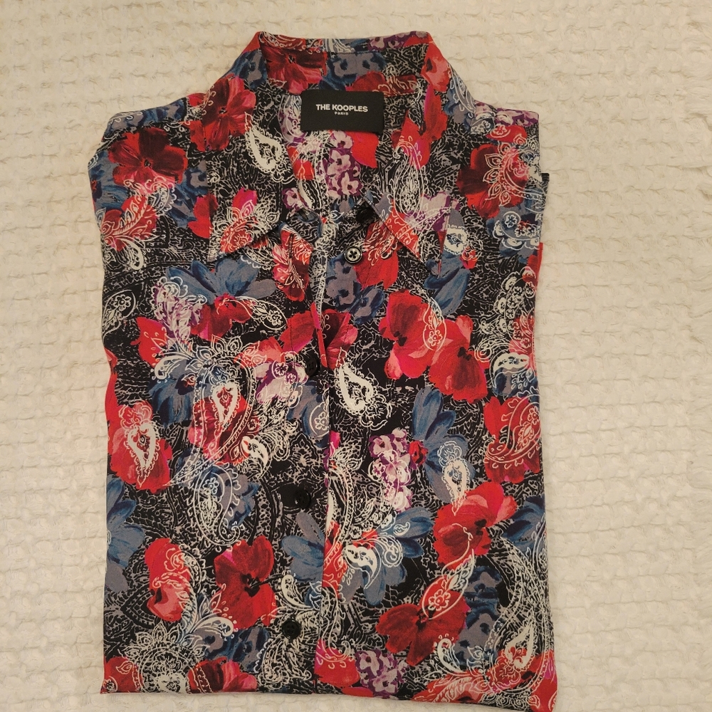 The Kooples Floral Paisley Long Sleeve Button-Up Shirt - Picture 12 of 12